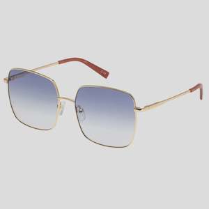 Clothing: Le Specs The Cherished Sunglasses In Bright Gold Blue Lense