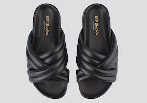 DOF Zeta Sandal in Black Leather