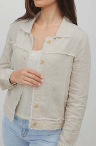 Clothing: Humidity Bella Linen Jacket Natural