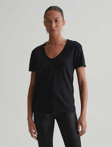 AG Aspen U Neck Tee in True Black