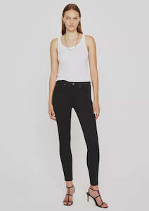 Clothing: AG Legging Ankle in Super Black Stretch Sateen