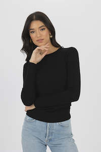 Clothing: Humidity Dakota Wool Blend Top Black