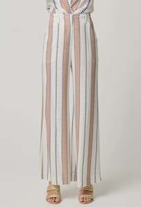 Clothing: Once Was Dynasty Linen Viscose Pant in Cayman Stripe