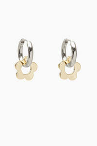 Clothing: Antler Gold Flower Siliver Hoop Earring