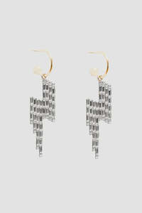 Clothing: Antler Rhinestone Lightning Bolt  Earrings