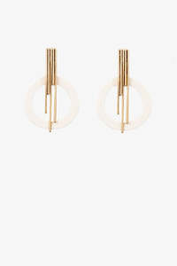 Antler Aria Earring Rice & Gold