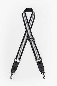 Antler Bag Strap Black W/ Silver Tracks