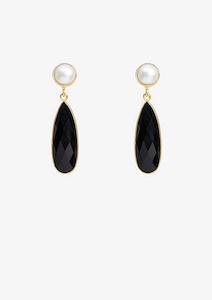 Antler Pearl Black Crystal Earring