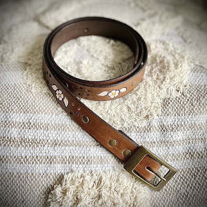 Tiggy By Cuddington Peace and Love Belt  Vintage Brown