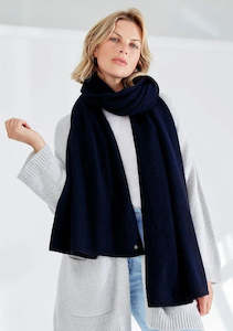 Clothing: Mia Fratino Pure Cashmere Travel Wrap in French Navy