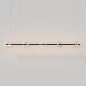 Coral Linear Bar Pendant - Clear Glass