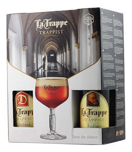 LA TRAPPE GIFT PACK 4 X 330ML BOTTLES AND GLASS