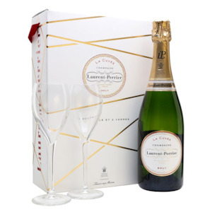 Laurent Perrier La Cuvee NV 750ml + 2 Flutes Gift Box