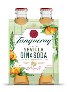 Liquor store: Tanqueray Flor de Sevilla Gin & soda 4 x 275ml