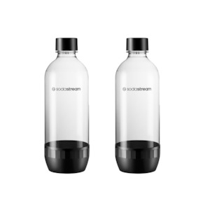 Dishwasher Safe - 1L Black Carb Bottle Twin Pack