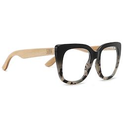 RIVIERA BLACK/IVORY l Wooden Magnifying Blue Light Blocking Readers