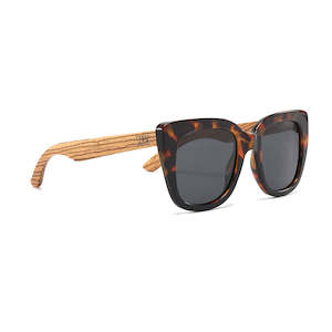 (b2b) RIVIERA TORT - Black Graduated Lens with Walnut Arms - Adult (no GST) RRP …