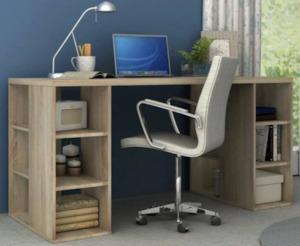 Como Computer Desk with Storage Shelves