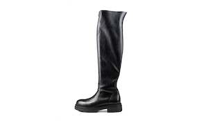 Chester Knee High Combat Boot Black