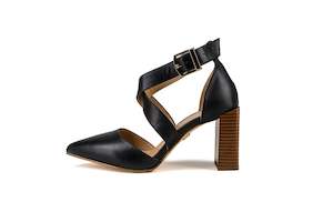 Debbie Strap Block Heels Black