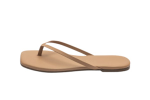 Shoe: Serenity Split-Toe Leather Sandal Nude