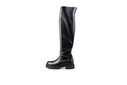 Chester Knee High Combat Boot Black