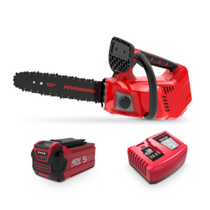 Powerworks 40V top handle chainsaw 10" B&C 5ah kit