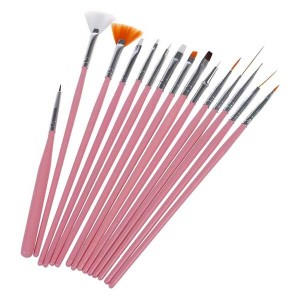 Nail Art Acrylic UV Gel Design Brush Set Painting Pen Tips Tools Kit 15Pcs