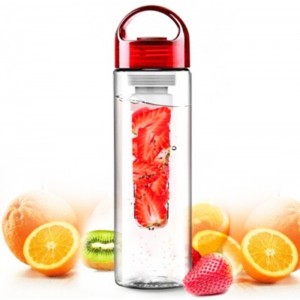 Red 700ML BPA FREE Fruit Infuser Water Bottle Sports Juice Maker