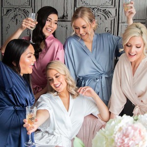 Bridesmaid Robes | Soft Satin Lace Trim