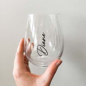 Personalised Stemless Wine Glasses