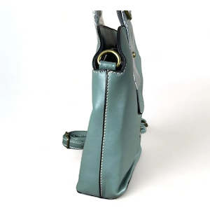 Sling Bag - Green PU Leather with Buckle