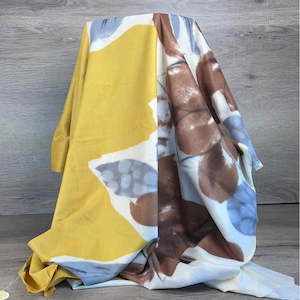 Winter Scarf - Mustard, Brown & Grey