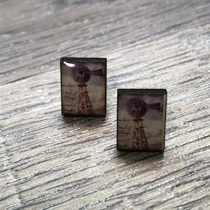 Earrings - Brown Windmills