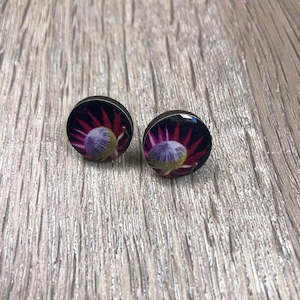 Earrings - Black with King Protea