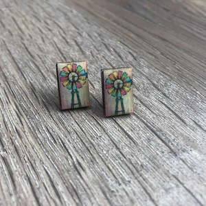 Earrings - Multicolour Windmills