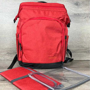 Cotton Road: Cotton Road Nappy Bag - Backpack - Deep Red