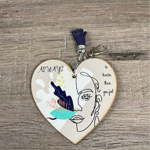 Key Rings And Tags: Key Tag - Wooden Heart Always