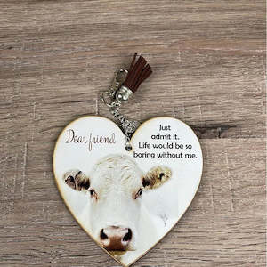 Key Rings And Tags: Key Tag - Wooden Heart Dear Friend