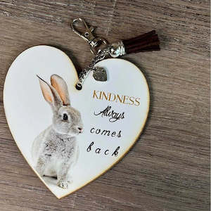 Key Tag - Wooden Heart Kindness