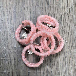 Serviette Rings - Pink Large Beads - 6 pack - "Made with Love"