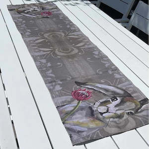 Inge's Art Table Runner - Bunnies With Proteas