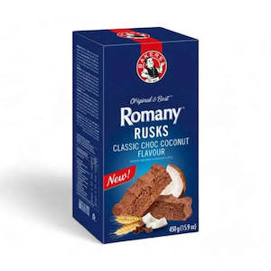 Bakers Romany Classic Choc Coconut Flavour Rusks 450g