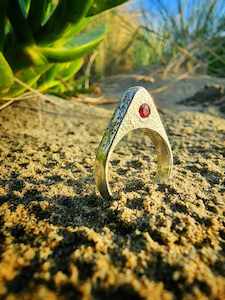 My Mountain Sandcast Ring Silver - SONIA THERESE