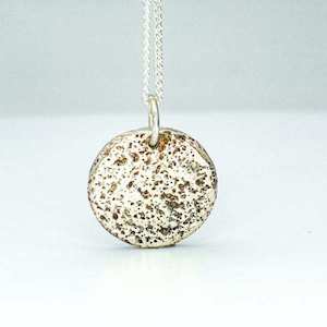 Sandcast Circle Necklace Silver