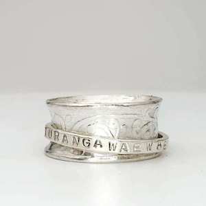 Etched Single Band Meditation Ring