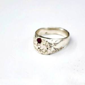 Sandcast Signet Ring Silver - SONIA THERESE