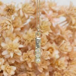 Pillar Pendant - Yellow Gold with Diamonds