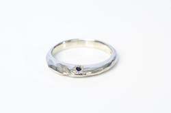 Mountain Ring with Sapphire - Gold