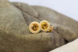 Pelagus Studs - 9ct Yellow Gold with Citrines